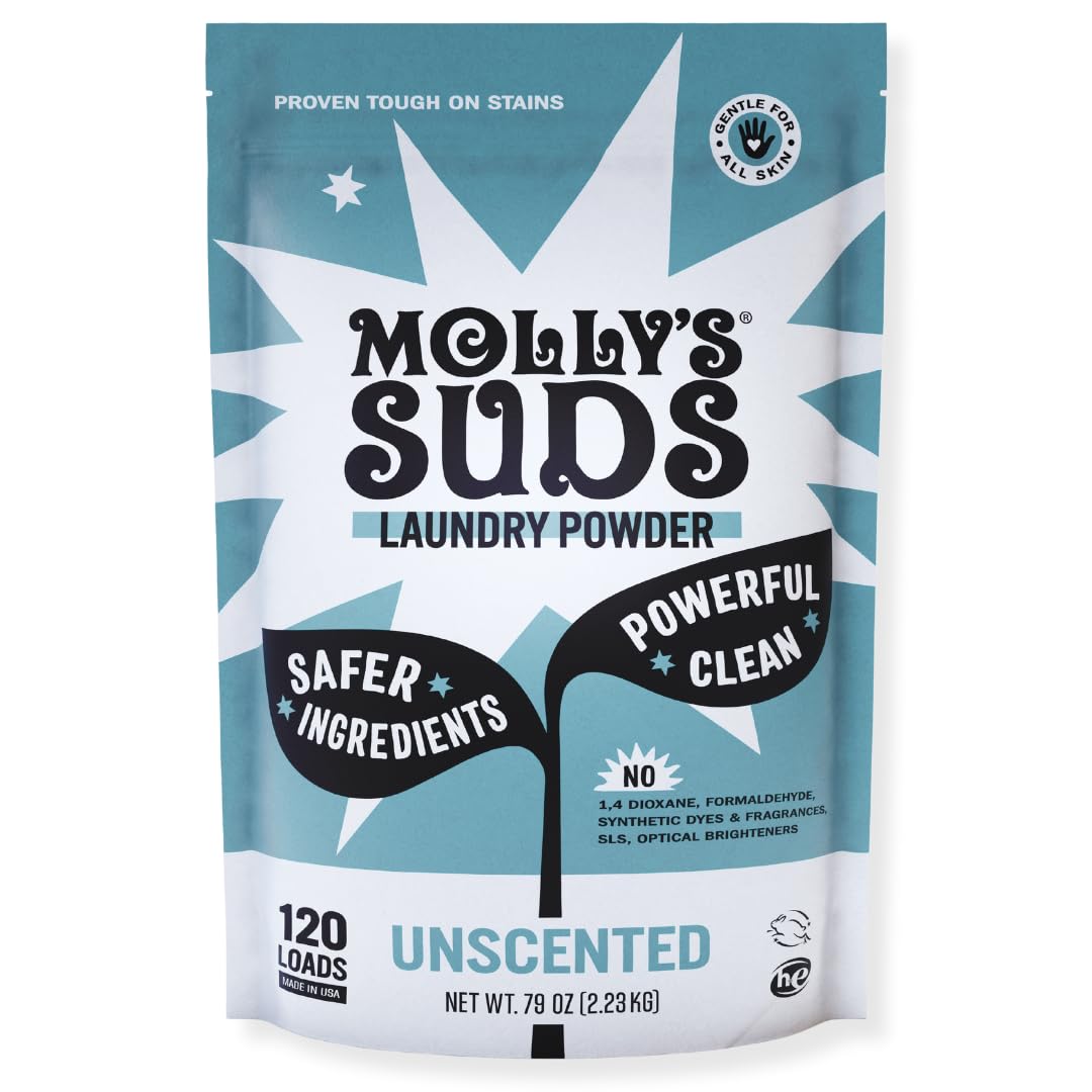  Molly's Suds Original Laundry Detergent Powder for Sensitive Skin
| Clean Laundry Detergent Powder from Molly's Suds, S