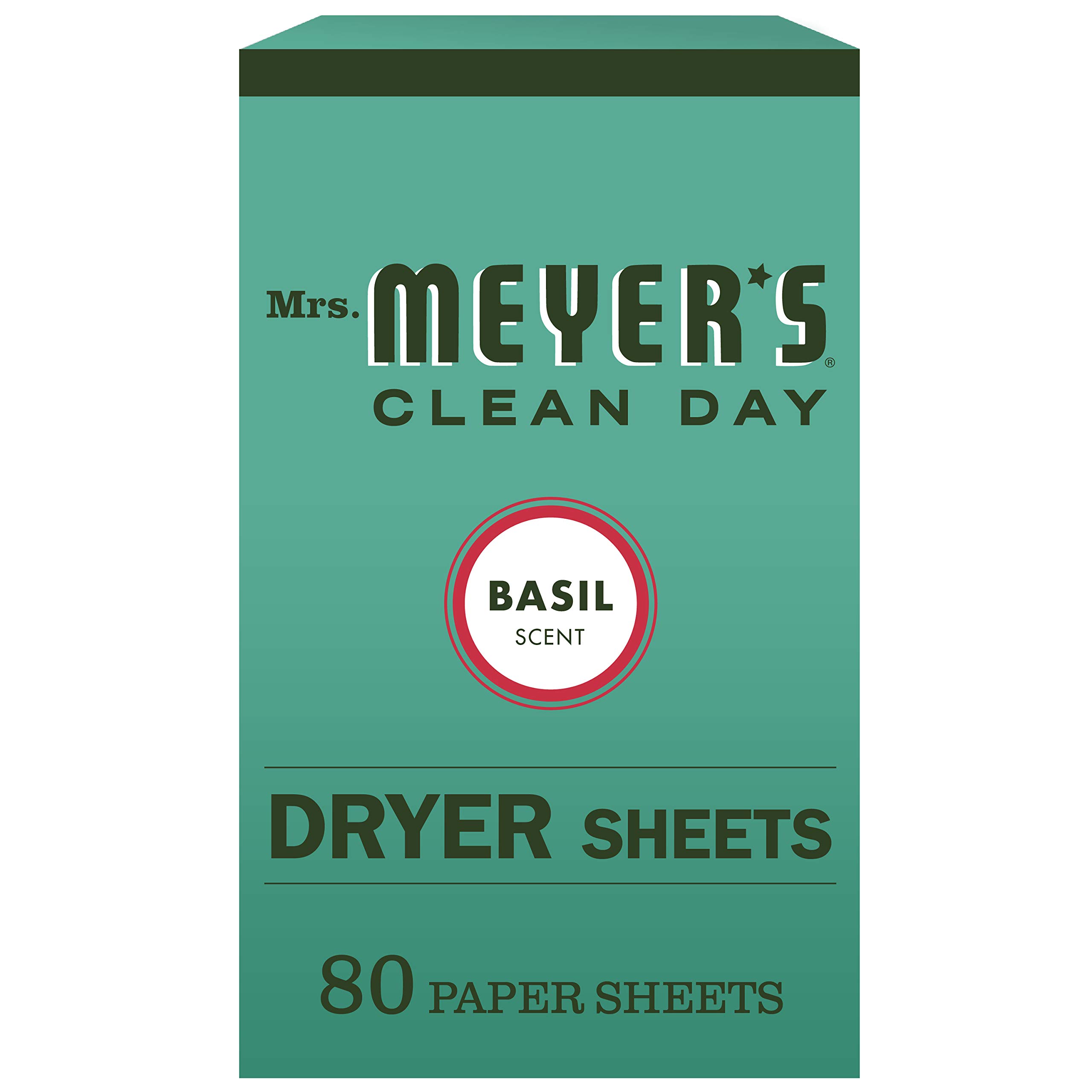 Cruelty Free, Softens Fabric, Reduces Static | Mrs. Meyer's Clean Day Dryer Sheets, Basil Scent, 80 Count
| Softens Fab