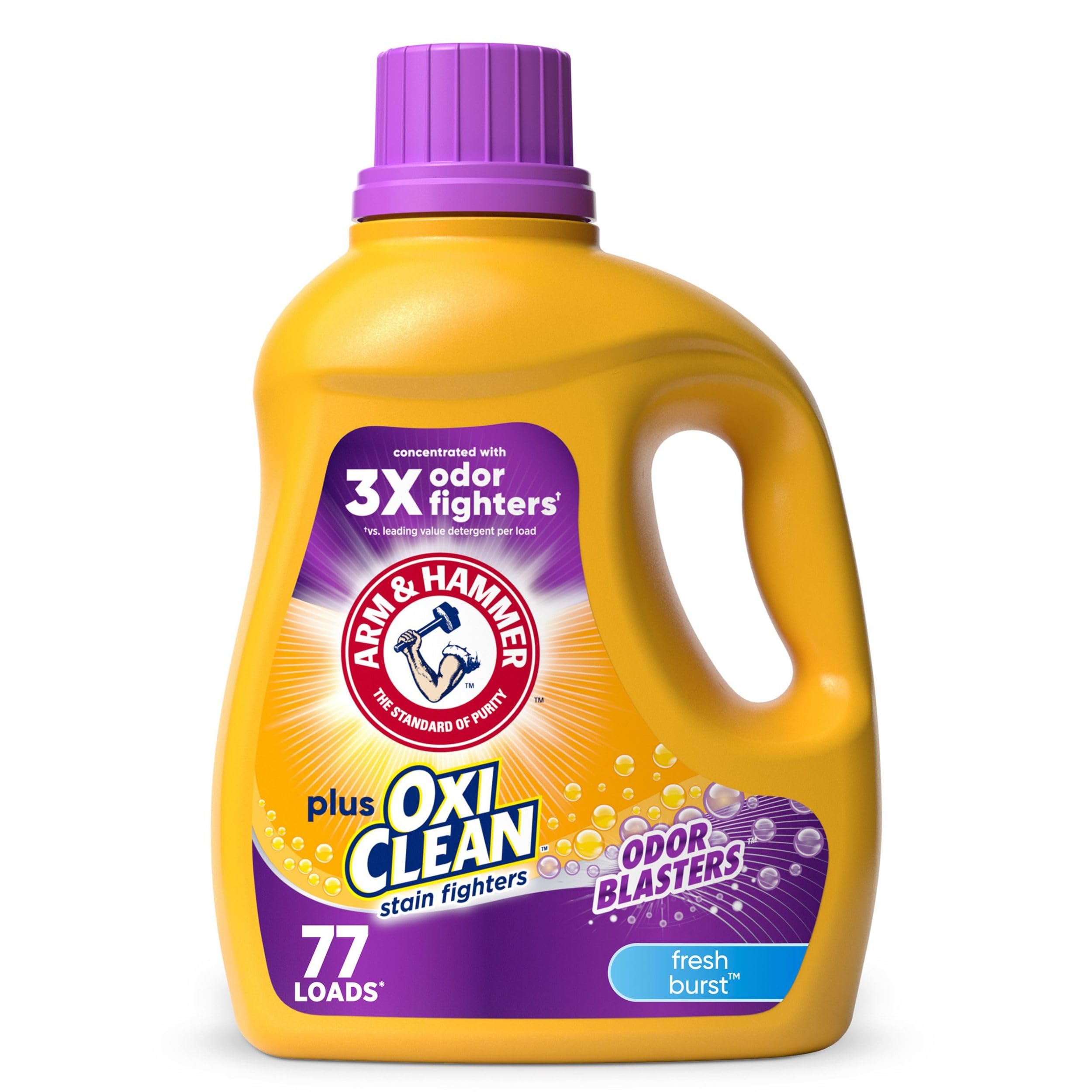 Arm & Hammer Plus OxiClean Odor Blasters Fresh Burst Laundry Detergent for Strong Stain Removal and Odor Elimination, 1